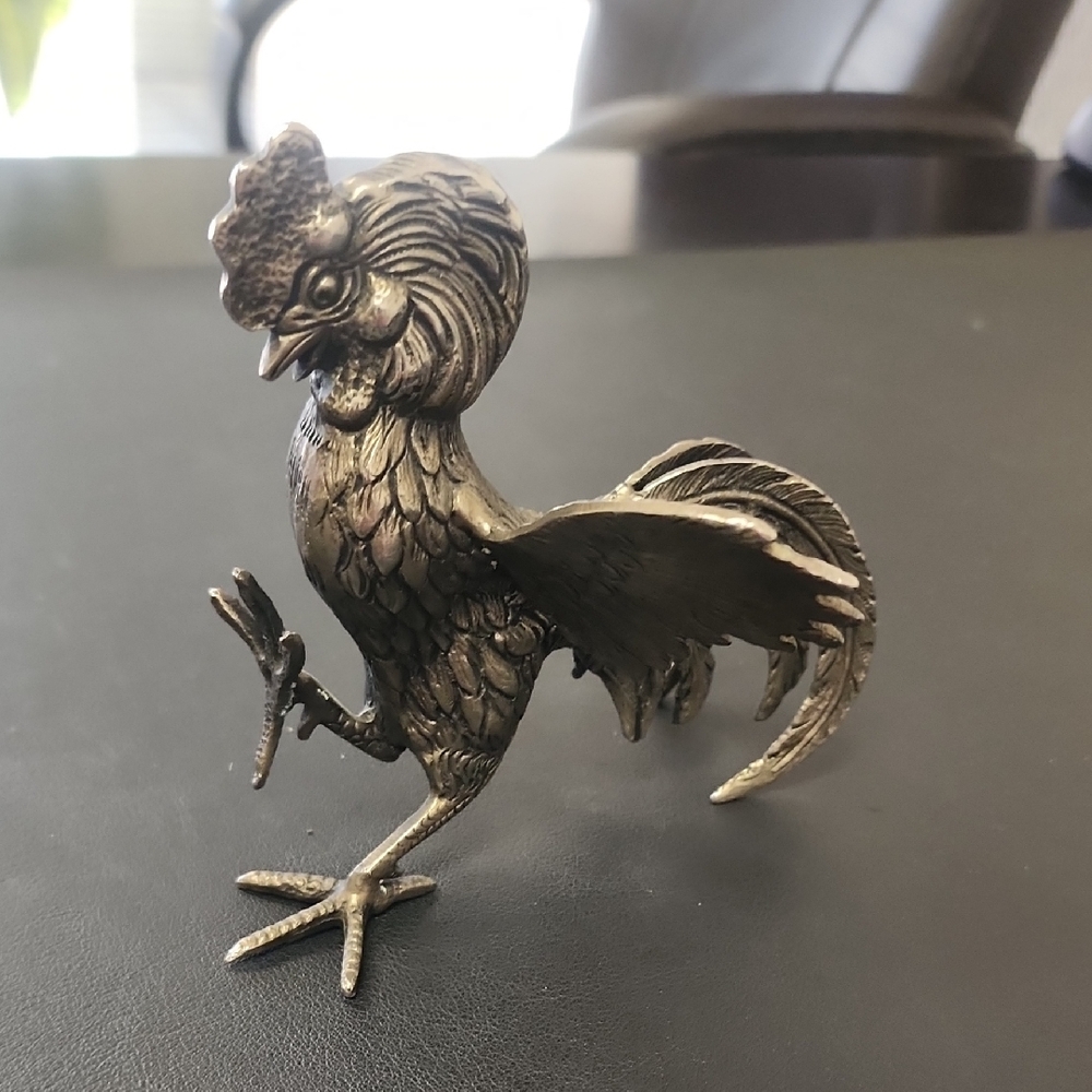 🥳Brass Fighting Stance Rooster Chicken Cottagecore Farmhouse decor